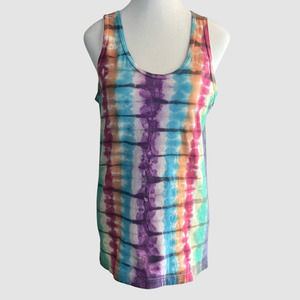 Tomcat Tie Dye Creations Women's Accordion Design Tank Multi Color, NWT-Size S